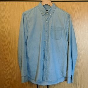 Slim-Fit Light-Wash Denim Shirt